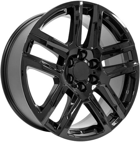 OE Wheels CV63 22 Inch Rims and Tires Fit Silverado 1500 Z71 Style 6x139.7 22x9 Gloss Black - Hollander 5913 - TS-37 AT 285/45-22 (Set of 4) in Saudi Arabia