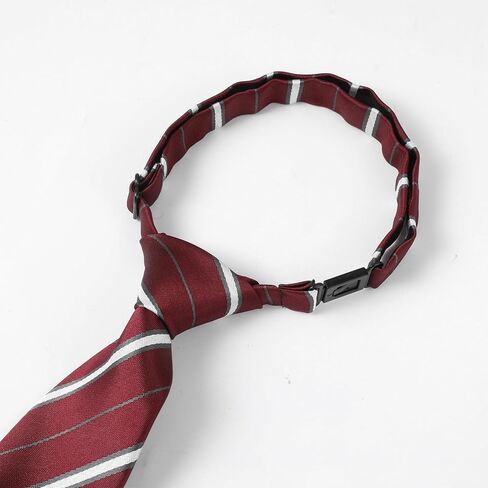 ربطات عنق للأولاد والأطفال، ربطات عنق مخططة للأولاد، مشبك قابل للتعديل مسبقًا على ربطات العنق للزي المدرسي وحفلات التخرج وحفلات الزفاف التنكرية غير الرسمية (أحمر وأبيض) in Kuwait