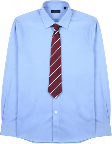 ربطات عنق للأولاد والأطفال، ربطات عنق مخططة للأولاد، مشبك قابل للتعديل مسبقًا على ربطات العنق للزي المدرسي وحفلات التخرج وحفلات الزفاف التنكرية غير الرسمية (أحمر وأبيض) in Kuwait