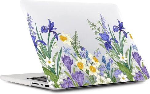 حافظة صلبة متوافقة مع جهاز MacBook Pro مقاس 13 بوصة طراز A2338 M1 A2289 A2251 A2159 A1989 A1708 A1706 الإصدار 2020 2019 2018 2017 2016، حافظة من البلاستيك الصلب وغطاء لوحة المفاتيح، زهور ساطعة in Saudi Arabia