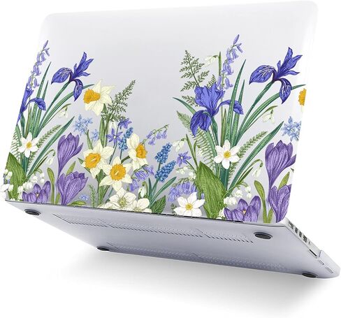 حافظة صلبة متوافقة مع جهاز MacBook Pro مقاس 13 بوصة طراز A2338 M1 A2289 A2251 A2159 A1989 A1708 A1706 الإصدار 2020 2019 2018 2017 2016، حافظة من البلاستيك الصلب وغطاء لوحة المفاتيح، زهور ساطعة in Saudi Arabia
