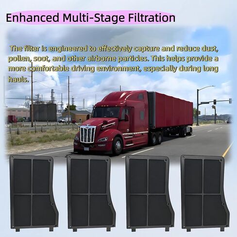 4-Pack فلتر هواء المقصورة لـ Peterbilt 389 388 579 567 367 365، يستبدل 5X013817، 5S013817، WP10154، AF55832 in Kuwait