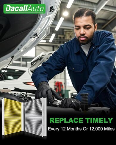 قطعتان من فلتر هواء كابينة الكربون المنشط Dacall - مناسب لشاحنات سلسلة فولفو VNL/VN/VNM/VHD/VT، لـ VNL 860 780 760 670، VN 780 670، VNM 630، VHD 430 والمزيد، استبدل الجزء رقم. 20435801, AF26405 in Saudi Arabia