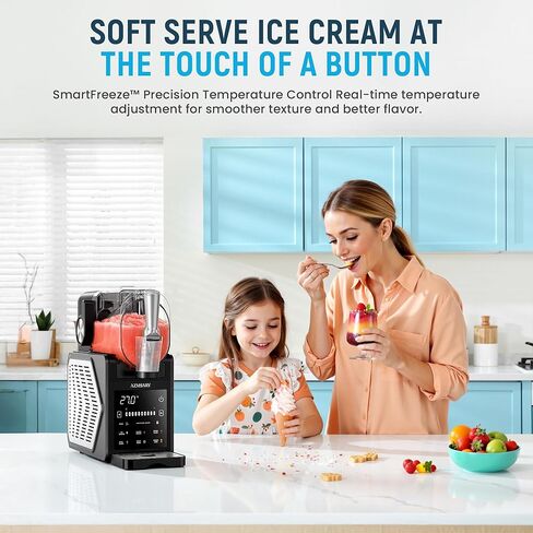 Slushie Machine, 85oz Ice Cream Machine & Slushy Machine for home, with LED Display, 6 Preset Programs for Margaritas, Frappés, Milkshakes, and Soft Serve, Automatic Cleaning, No Ice Needed in Kuwait