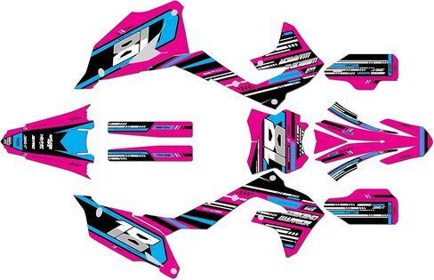 Graphics Kit for Kawasaki KX450 2019-2023 and KX250 2021-2024 Warrior Series Purple 9 Mil - Easy Go - Dirt Pit Bike Motorcycle Sticker, Dirtbike Racing Decal Motocross no-Plastics in Saudi Arabia