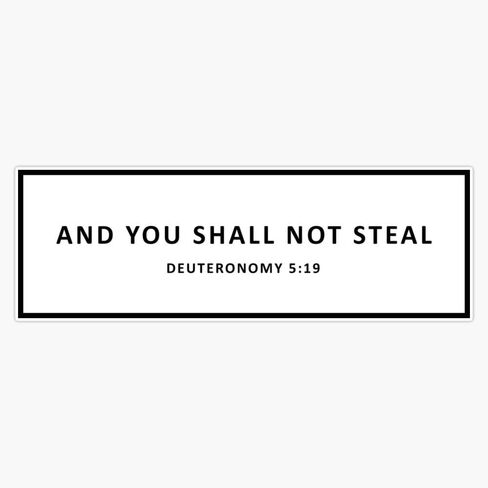 Deuteronomy 5:19 Christian Quote Sticker Vinyl Bumper Sticker Decal Waterproof 5" in Saudi Arabia