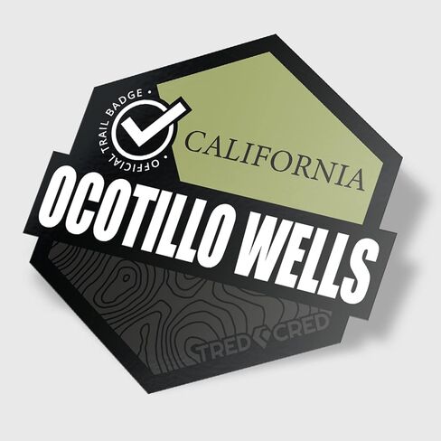 ملصق Ocotillo Wells Trail للطرق الوعرة - 3x3 بوصة - محمي من الأشعة فوق البنفسجية - مصنف للاستخدام الخارجي in Kuwait