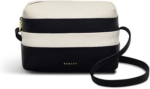 RADLEY London Bishops Lane - Stripe Women's Leather Small Ziptop Crossbody Bag, Black in Saudi Arabia