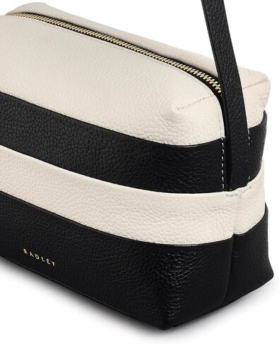RADLEY London Bishops Lane - Stripe Women's Leather Small Ziptop Crossbody Bag, Black in Saudi Arabia