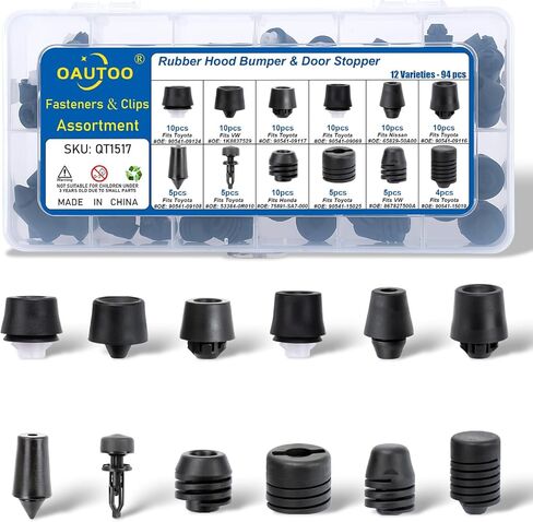 OAUTOO 94pcs fits Toyota Honda Nissan VW Hood Bumper Cushion Door Stopper Assortment in Saudi Arabia