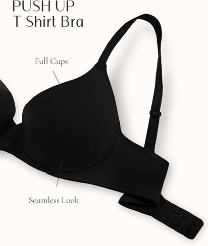 Push Up Bra Padded Demi T Shirt Bras Add 1 Cup Underwire Back Smoothing in Saudi Arabia