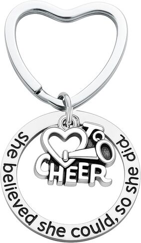 سلسلة مفاتيح Sportybella Cheer Charm - لقد اعتقدت أنها تستطيع ذلك - هدية تشجيع ملهمة غير مشوهة للنساء والفرق والمدربين in Saudi Arabia