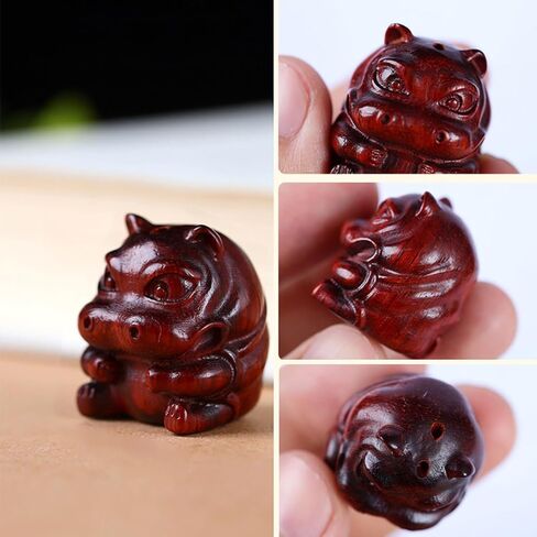 Handcarved Sandalwood Lucky Hippo Keychain for Women, Unique Hippo Phone Charm for Purse, Bags and Backpacks in Saudi Arabia