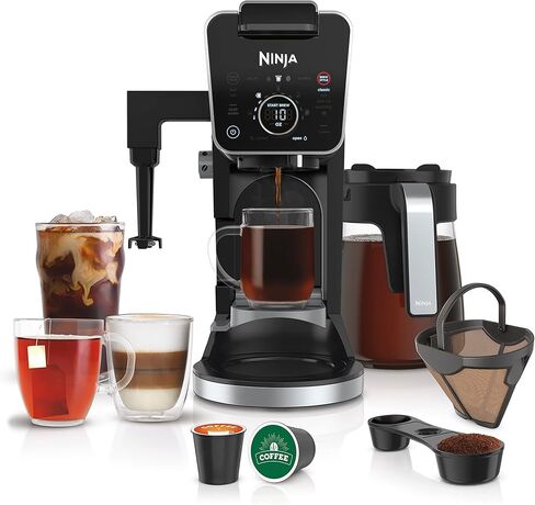 Ninja DualBrew Coffee Maker | Brew Coffee Grounds & Pods | Brew Classic, Rich, Over Ice, & Cold Brew | Brew Single-Serve Cup to Full 12-Cup Carafe | Stainless Steel | GP161 in Saudi Arabia