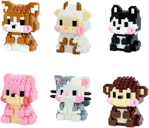 Easter Basket Stuffers Essentials, 12 Pcs Mini Animal Building Blocks with Easter Eggs, Building Blocks for Teens Kids Girls Boys Egg Hunt Prizes, Party Favors and Classroom Gifts (Easter - Animal A) in Kuwait