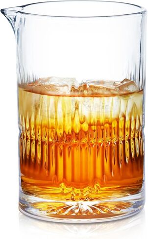 KITESSENSU Cocktail Mmixing Glass 24oz 710ml - Crystal Bartender Accessories Glass Beaker to Mix & Stir Cocktails - Thick and Sturdy Bottom - Premium Seamless Design in Saudi Arabia