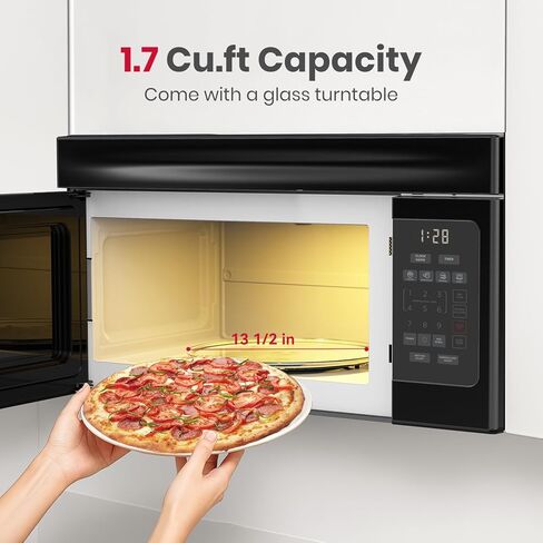 GASLAND 30 Inch Over-the-Range Microwave Oven, 1.7 Cu.Ft Over Stove Microwave, 1000W with 10 Power Levels, Sensor & One-Touch Cooking, 300 CFM Venting, LED Cooktop Light, Black Kitchen Microwave in Kuwait