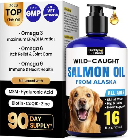Omega 3 for Dogs – Salmon Oil for Dogs Skin & Coat Health, Fish Oil Supplement for Dog Shedding, Itch & Hot Spot Relief, Allergy Chews with EPA & DHA Fatty Acids for Skin & Joint Support - 180 Ct in Saudi Arabia