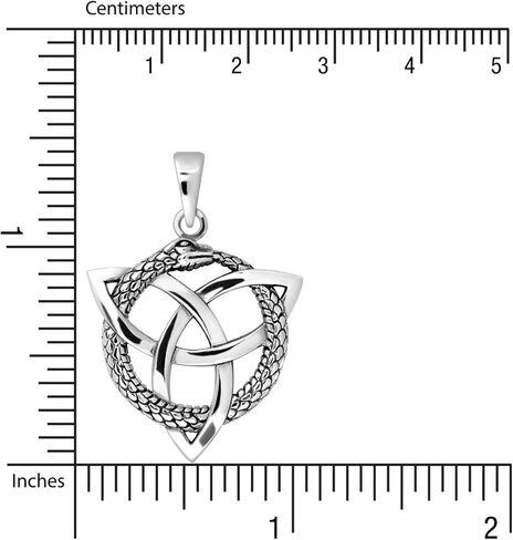 WithLoveSilver 925 Sterling Silver Celtic Triquetra Ouroboros Serpent Hoop Snake Infinity Pendant in Saudi Arabia