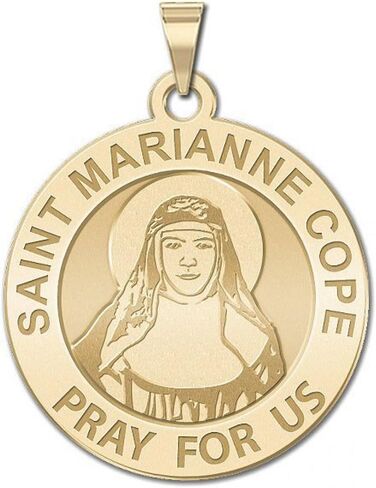 PicturesOnGold.com Saint Marianne Cope Religious Medal - 2/3 Inch Size of Dime, Sterling Silver in Saudi Arabia