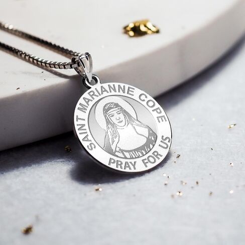 PicturesOnGold.com Saint Marianne Cope Religious Medal - 2/3 Inch Size of Dime, Sterling Silver in Saudi Arabia