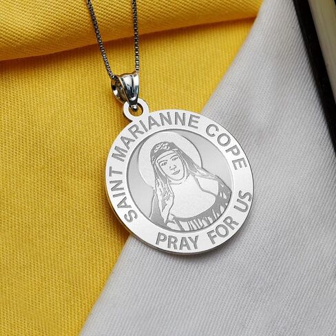 PicturesOnGold.com Saint Marianne Cope Religious Medal - 2/3 Inch Size of Dime, Sterling Silver in Saudi Arabia