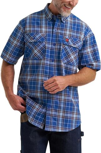 قميص عمل منقوش بأكمام قصيرة للرجال من Wrangler Foreman in Saudi Arabia