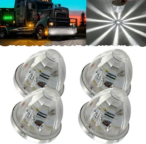 وظيفة مزدوجة 4 قطع من أضواء البطيخ الكهرمان ستروب + إضاءة LED ثابتة للعلامات الجانبية، إشارة الانعطاف، غطاء علوي، أضواء مقطورة ذيل تحت التوهج لشبه الشاحنة، والحافلة، والشاحنة، والتخييم، وعربة الجولف in Kuwait