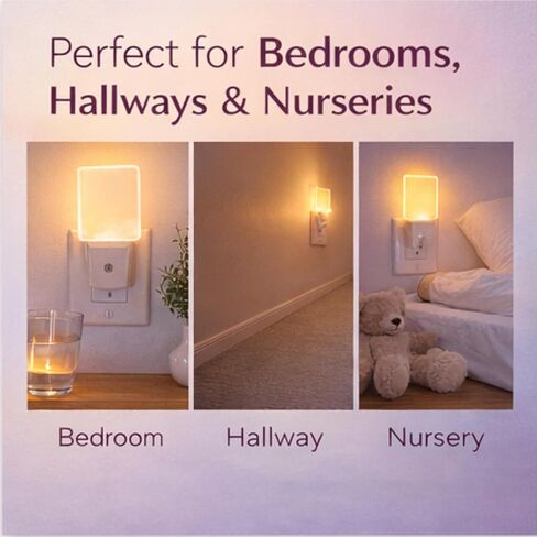 ضوء ليلي، يتم توصيله بإضاءة ليلية على الحائط، الحمام، المدخل، غرفة النوم بدون لون أزرق، كهرمان تلقائي من الغسق إلى الفجر، مستشعر إضافي للإضاءة الليلية. 2 حزمة in Kuwait