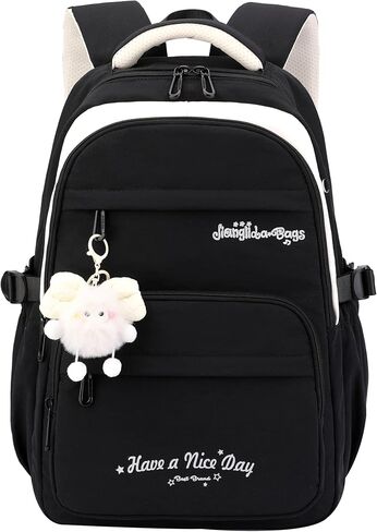 JiaYou Stylish Multifunctional Water-resistant Backpack for Teen Girls Lightweight School Bag(Khaki-4Pcs,29 Liters) in Saudi Arabia
