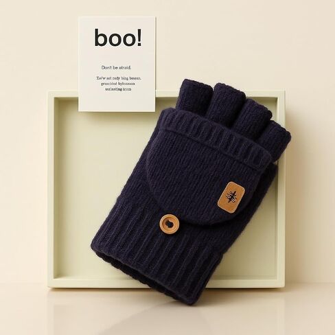 Winter Gloves for Women & Men, Convertible Mittens Flap Cover Gloves, Fleece Knitted Warm Windproof Glove in Saudi Arabia