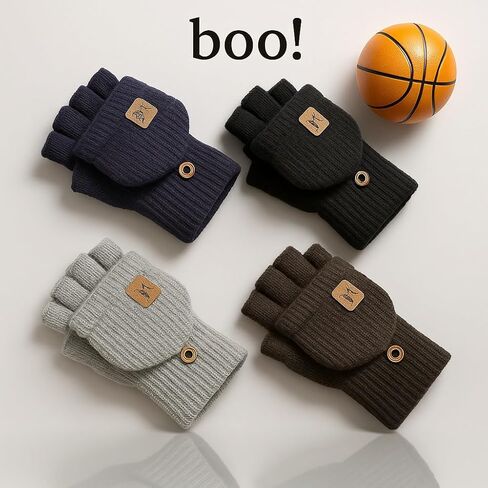 Winter Gloves for Women & Men, Convertible Mittens Flap Cover Gloves, Fleece Knitted Warm Windproof Glove in Saudi Arabia