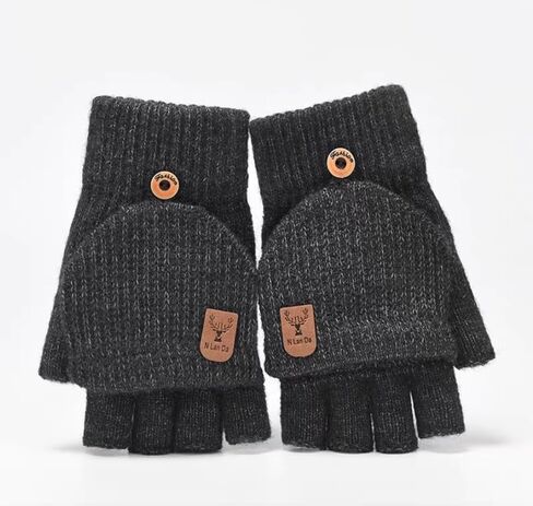 Winter Gloves for Women & Men, Convertible Mittens Flap Cover Gloves, Fleece Knitted Warm Windproof Glove in Saudi Arabia