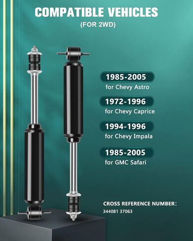 2x Struts AUTOMUTO Shock Absorbers - Fits 1985-2005 Chevy Astro, 1972-1996 Caprice, 1973-1985 Impala, 85-05 GMC Safari - Front Auto Shocks in Saudi Arabia
