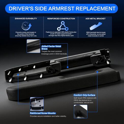 22818465 Front Left Driver Side Armrest Repair Kit Accessories for Chevy Silverado 1500 2500HD 3500HD 2010-2014, GMC Sierra 1500 2500HD 3500HD 2010-2014 Door Panel with Release Handle, Black in Kuwait