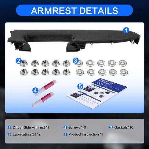 22818465 Front Left Driver Side Armrest Repair Kit Accessories for Chevy Silverado 1500 2500HD 3500HD 2010-2014, GMC Sierra 1500 2500HD 3500HD 2010-2014 Door Panel with Release Handle, Black in Kuwait