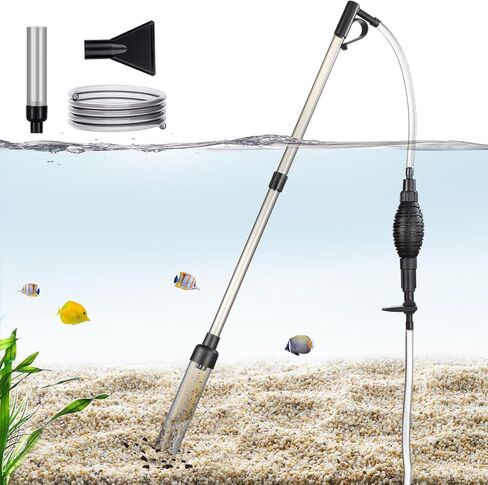 منظف ​​الرمال لحوض الأسماك من كيرفري مع أنبوب 6 أقدام لخزان الأسماك ومبدل المياه بطول قابل للتعديل ABS (لخزان 5 ~ 20 جالون) in Kuwait