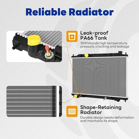 مشعاع كامل، متوافق مع 2002 2003 2004 2005 2006 Altima Base/S/SL 2.5L L4 مع مبرد زيت ناقل الحركة in Kuwait