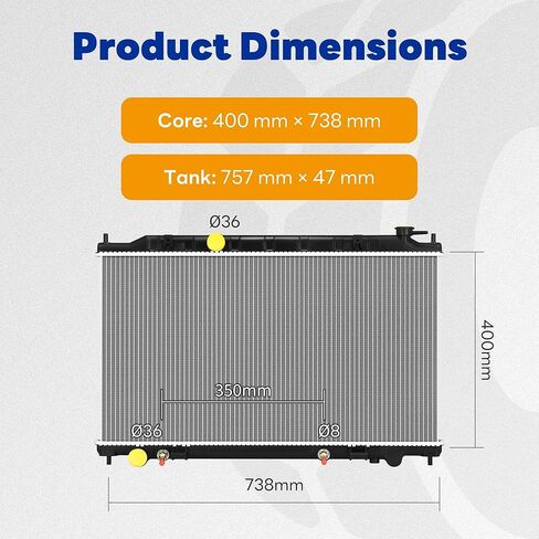 مشعاع كامل، متوافق مع 2002 2003 2004 2005 2006 Altima Base/S/SL 2.5L L4 مع مبرد زيت ناقل الحركة in Kuwait