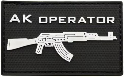 مشغل AK AK47 AK-47 بندقية بندقية عاشق الجيش العسكري المخضرم مشاة البحرية الجيش التكتيكي التعديل الثاني للرماية 3.1 بوصة خطاف وحلقة رقعة مطرزة للملابس in Saudi Arabia