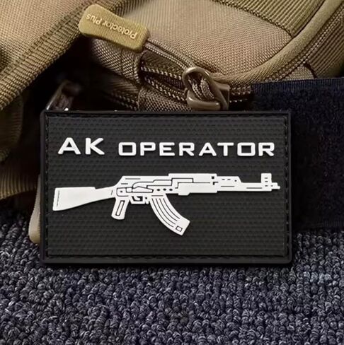 مشغل AK AK47 AK-47 بندقية بندقية عاشق الجيش العسكري المخضرم مشاة البحرية الجيش التكتيكي التعديل الثاني للرماية 3.1 بوصة خطاف وحلقة رقعة مطرزة للملابس in Saudi Arabia