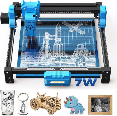 ACMER Laser Engraver Machine, 7000mW Laser Cutter, 0.01mm Precision, 300×300mm Engraving Area, 10000mm/min Speed, for Wood, Metal, Acrylic, Leather, DIY & Education in Kuwait