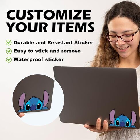 Experiment 626 Hawaiian Character Blue Alien Decal Stickers for Cars Laptop Skateboard Wall Decor UV Resistant 4.4 in X 5 in (Blue Alien) in Saudi Arabia