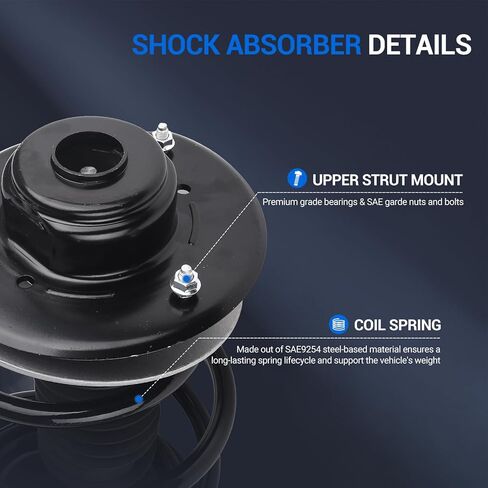 Autoround 171572R+171572L ممتص الصدمات الأمامي الكامل متوافق مع دودج كارافان/جراند كارافان 2001-2007، كرايسلر فوييجر 01-03/ تاون آند كانتري 01-07، دعامات يسار ويمين مع مجموعة زنبركية ملفوفة in Saudi Arabia