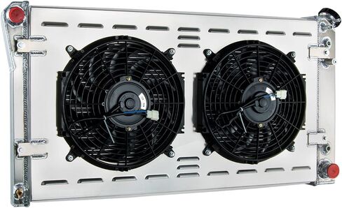 3 Row Aluminum Radiator for 1991 1992 1993 chevy Caprice Buick Roadmaster Oldsmobile Custom Cruiser 5.0L 5.7L V8 Engine Radiador Crossflow AT Radiators Shroud 2x12" Fans Thermostat Relay Kit in Saudi Arabia