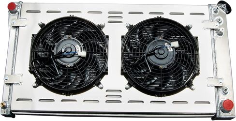 3 Row Aluminum Radiator for 1991 1992 1993 chevy Caprice Buick Roadmaster Oldsmobile Custom Cruiser 5.0L 5.7L V8 Engine Radiador Crossflow AT Radiators Shroud 2x12" Fans Thermostat Relay Kit in Saudi Arabia