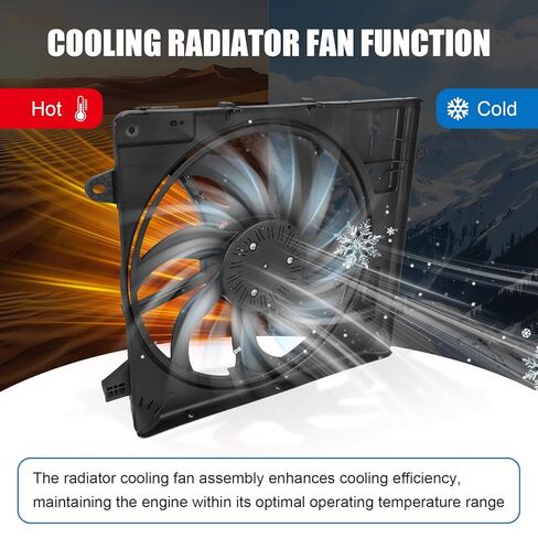 JDMSPEED Engine Cooling Radiator Fan Assembly Compatible with 2012-2017 Jeep Wrangler 2018 Wrangler JK 3.6L Replace#621-601 68143894AA 68143894AB in Saudi Arabia