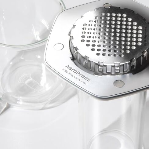 AeroPress Premium Coffee Press, Glass, Stainless Steel & Aluminum Coffee Maker, all-in-One French Press, Pour-Over & Espresso-Style manual brewer, 2 min brew for less bitterness, more flavor (Black) in Kuwait