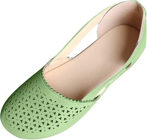 Womens Closed Toe Sandals Hollow Out Wedge Sandals Vintage Slip On Platform Loafers Walking Travel Oxfords Ballet Flats in Saudi Arabia