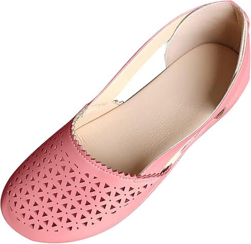 Womens Closed Toe Sandals Hollow Out Wedge Sandals Vintage Slip On Platform Loafers Walking Travel Oxfords Ballet Flats in Saudi Arabia